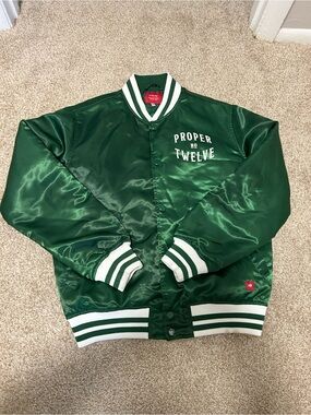 Proper No. Twelve Satin Varsity Jacket